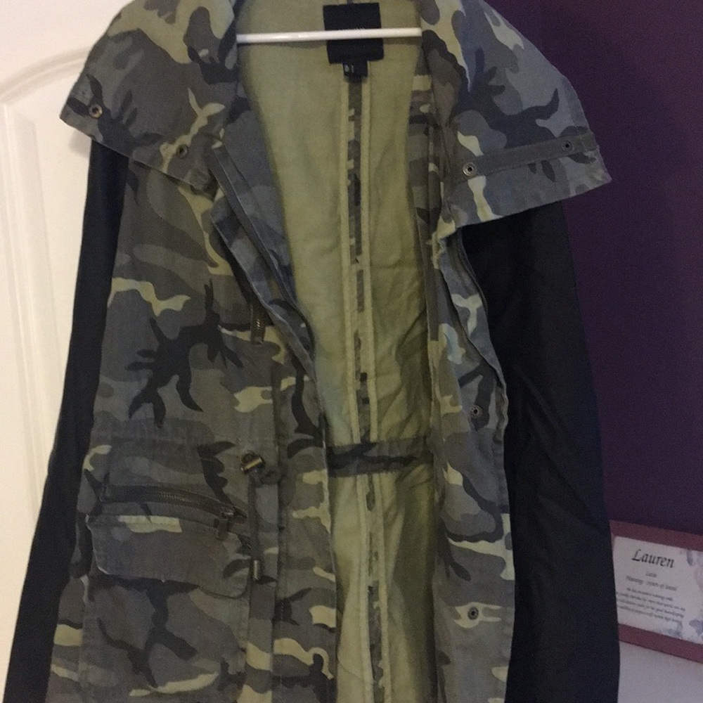 Camo leather jacket